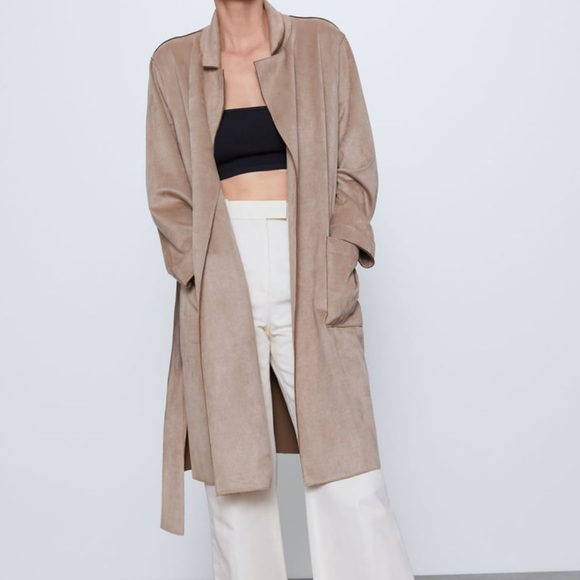 Zara Jackets & Blazers - Tan Faux Suede Coat